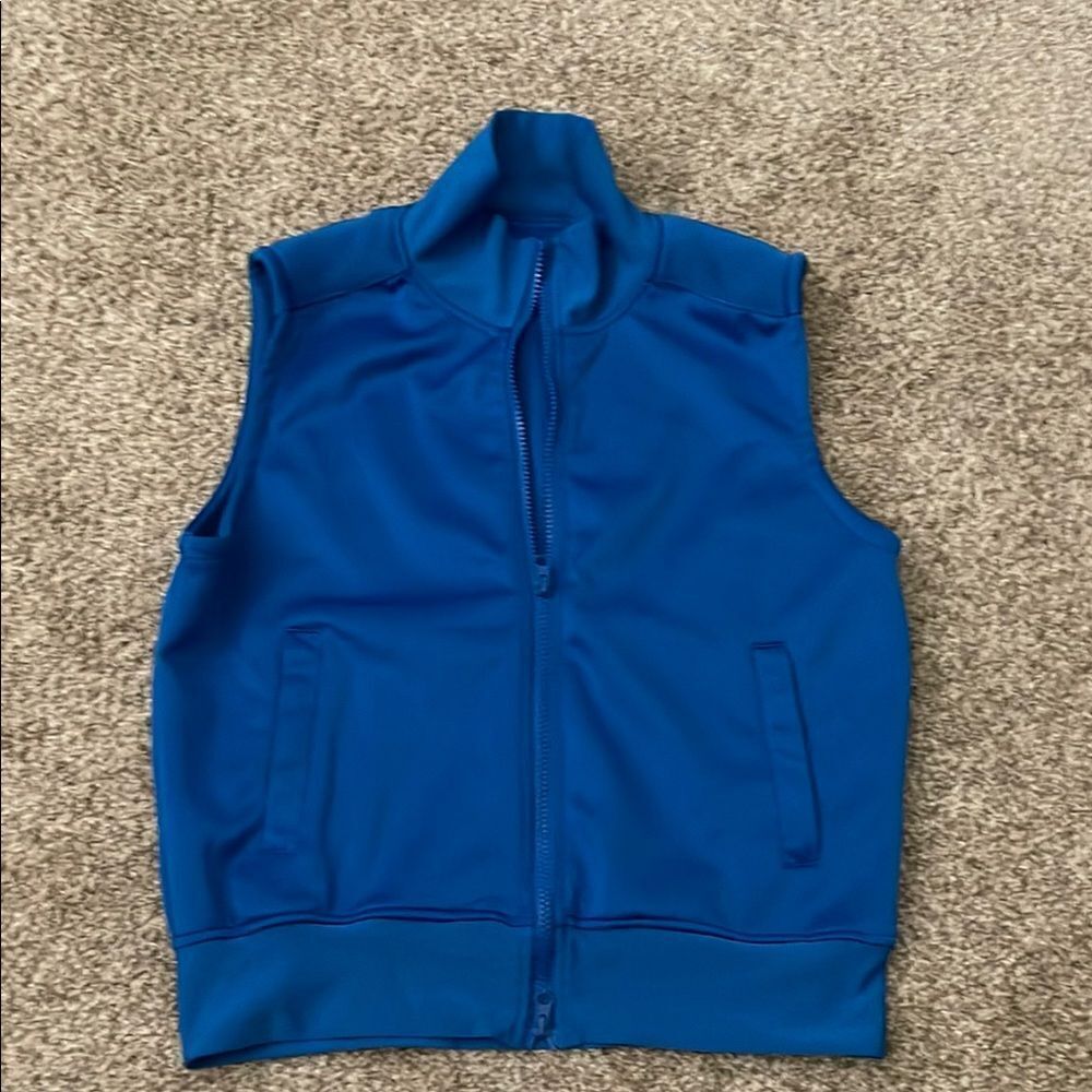 Blue Sleeveless Zip-Up Vest